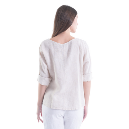 6214 SABBIA ITALIAN LINEN TOP