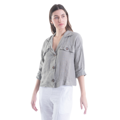 6215 VERA MAY FANGO ITALIAN LINEN JACKET