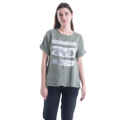 6216 SAGE ITALIAN LINEN TOP