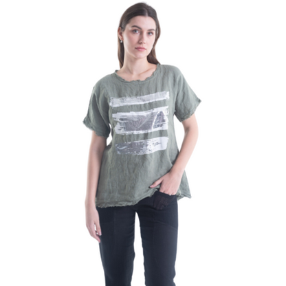 6216 SAGE ITALIAN LINEN TOP