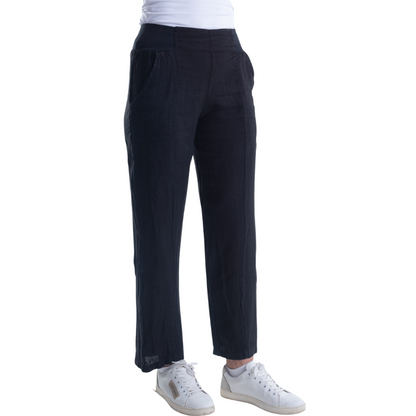 VERA MAY ITALIAN LINEN PANT BLACK 6217