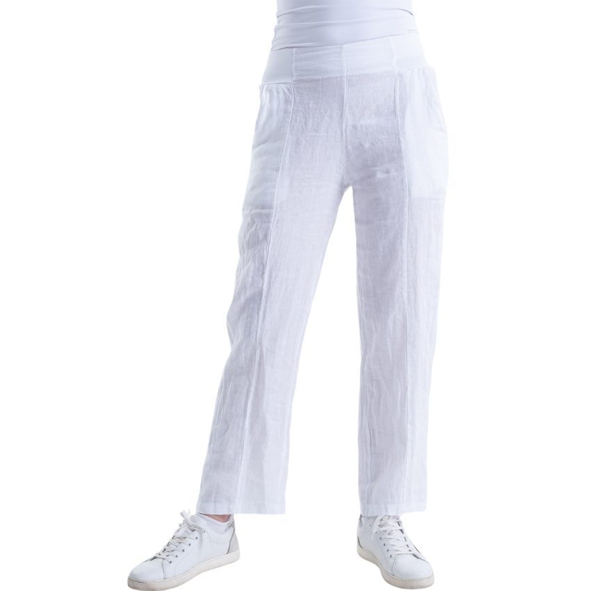 VERA MAY ITALIAN LINEN PANT WHITE 6218