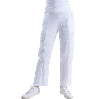 VERA MAY ITALIAN LINEN PANT WHITE 6218