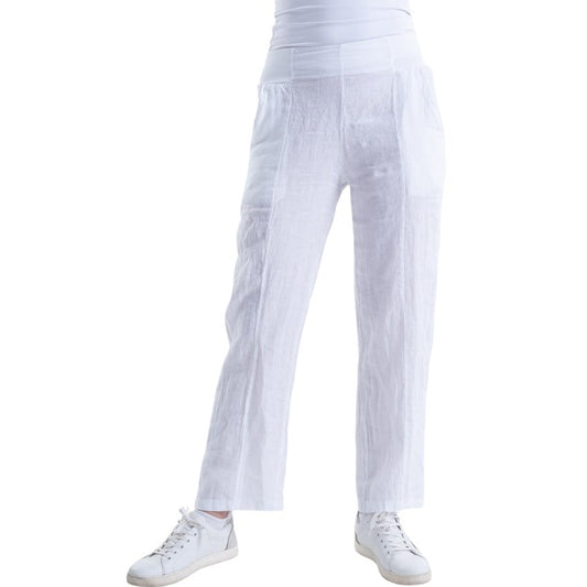 VERA MAY ITALIAN LINEN PANT WHITE 6218