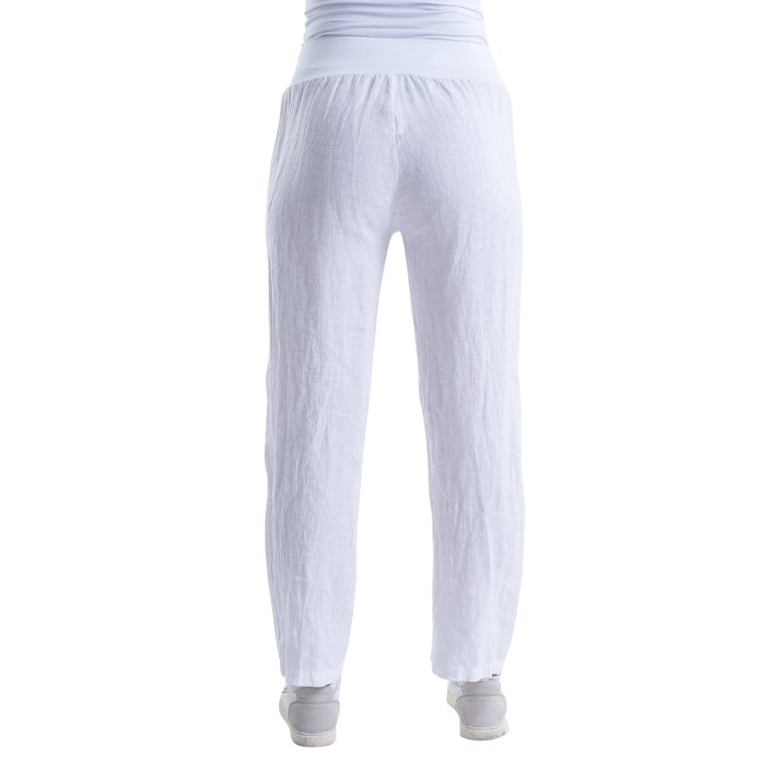 VERA MAY ITALIAN LINEN PANT WHITE 6218