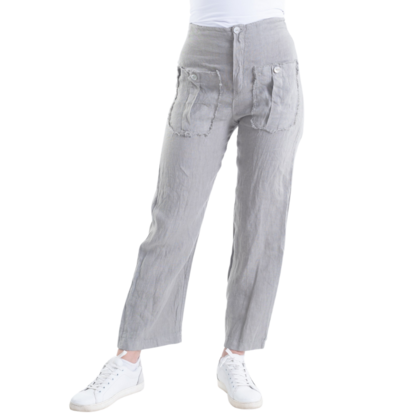 VERA MAY ITALIAN LINEN PANT TAUPE 6217