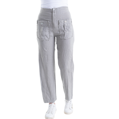 VERA MAY ITALIAN LINEN PANT TAUPE 6217