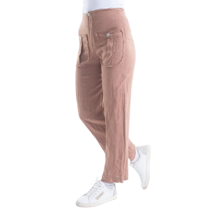 VERA MAY ITALIAN LINEN PANT CAMEL 6217