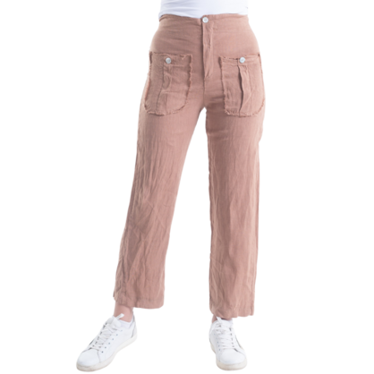 VERA MAY ITALIAN LINEN PANT CAMEL 6217