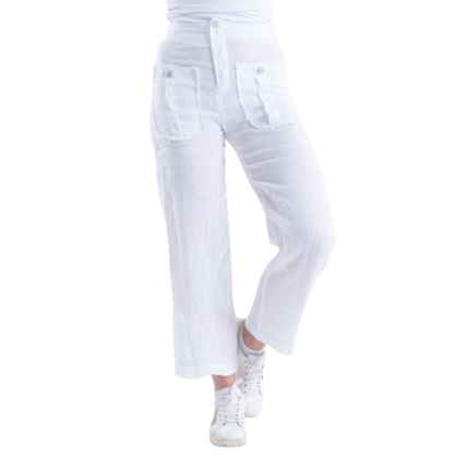 VERA MAY ITALIAN LINEN PANT WHITE 6217