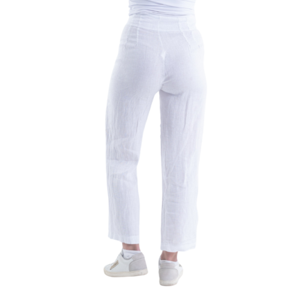VERA MAY ITALIAN LINEN PANT WHITE 6217
