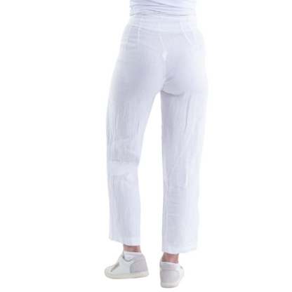 VERA MAY ITALIAN LINEN PANT WHITE 6217