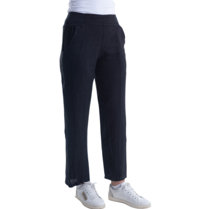 VERA MAY ITALIAN LINEN PANT BLACK 6218