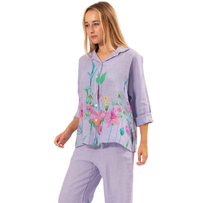 6232 Lilac Vera May Italian Linen Top