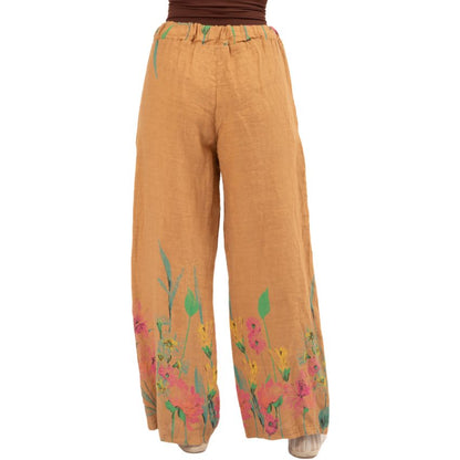 6233 Camel Vera May Italian Linen Pants