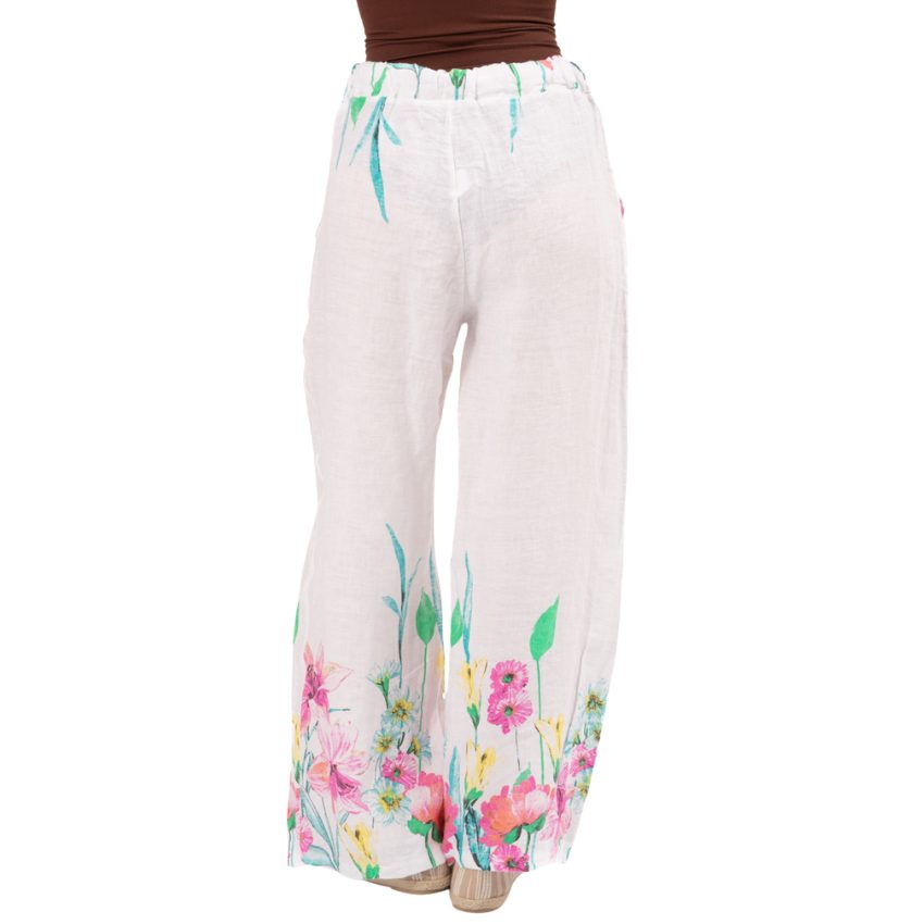 6233 White Vera May Italian Linen pants