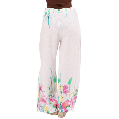 6233 White Vera May Italian Linen pants
