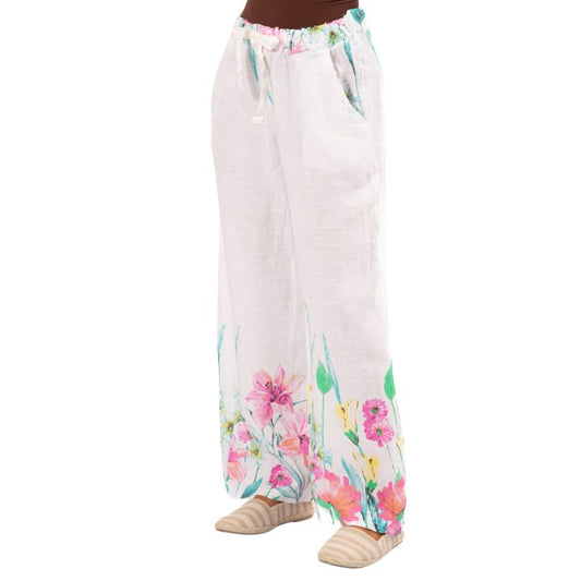 6233 White Vera May Italian Linen pants