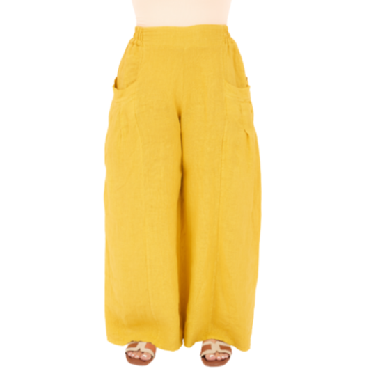 Vera May Italian Linen Senape Pant 6723