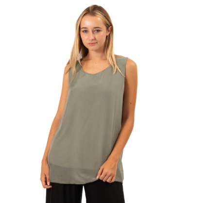 VERA MAY MILITARE ITALIAN SILK TOP 6274
