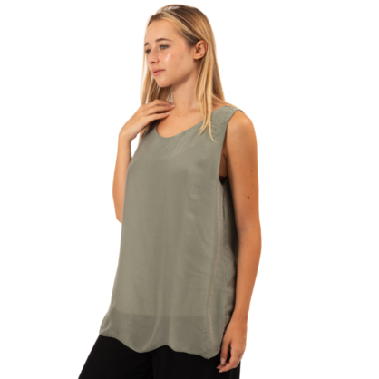 VERA MAY MILITARE ITALIAN SILK TOP 6274