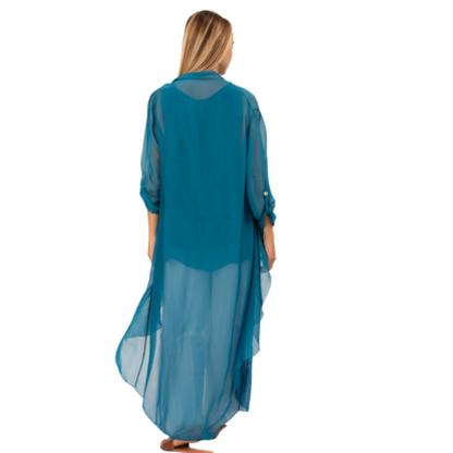 VERA MAY PETROL ITALIAN SILK TOP 6275
