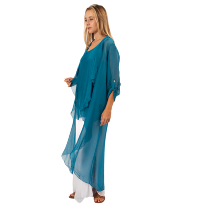 VERA MAY PETROL ITALIAN SILK TOP 6275