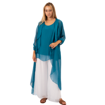 VERA MAY PETROL ITALIAN SILK TOP 6275