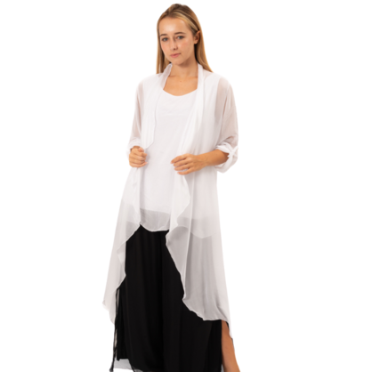 VERA MAY WHITE ITALIAN SILK TOP 6275
