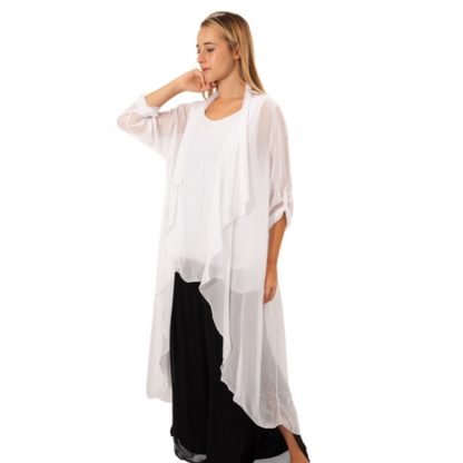 VERA MAY WHITE ITALIAN SILK TOP 6275