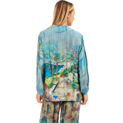 VERA MAY ITALIAN BLUE VISCOSE TOP 6282