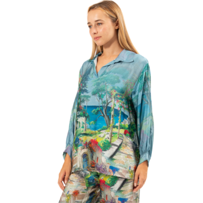 VERA MAY ITALIAN BLUE VISCOSE TOP 6282