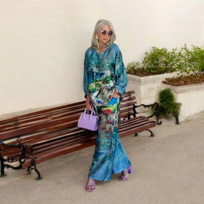 VERA MAY ITALIAN BLUE VISCOSE PANT 6430