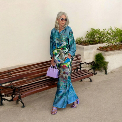 VERA MAY ITALIAN BLUE VISCOSE TOP 6282