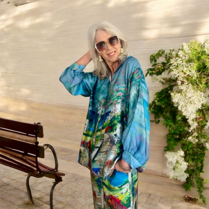 VERA MAY ITALIAN BLUE VISCOSE TOP 6282