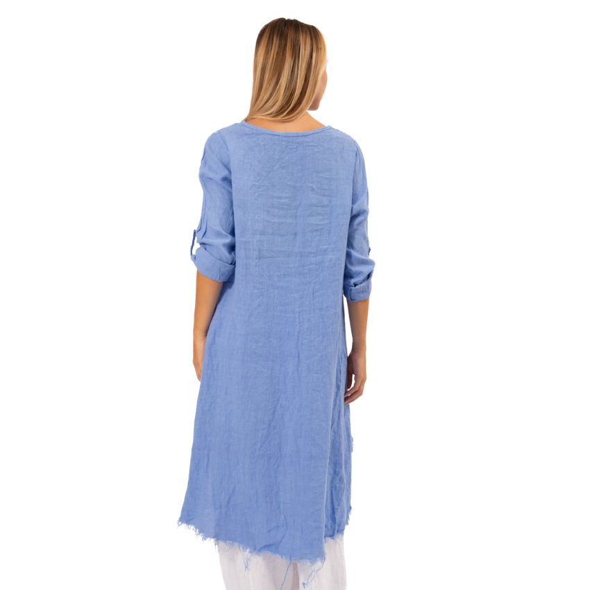 6284 Blue Vera May Italian Linen Top