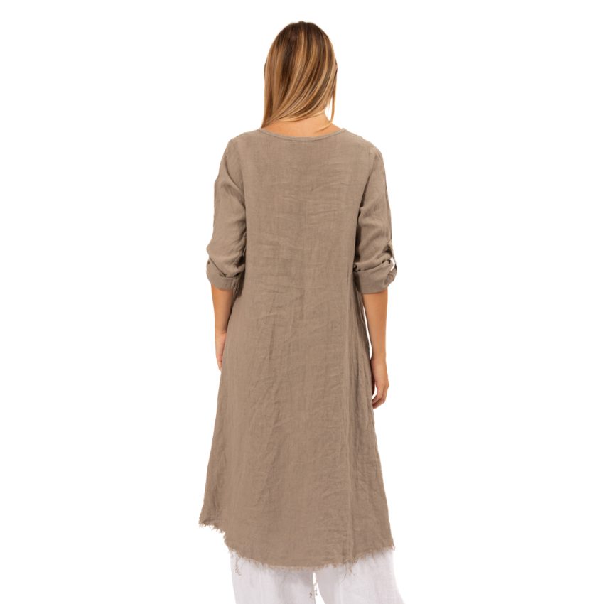 6284 Taupe Vera May Italian Linen Top