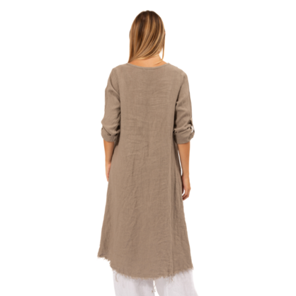 6284 Taupe Vera May Italian Linen Top