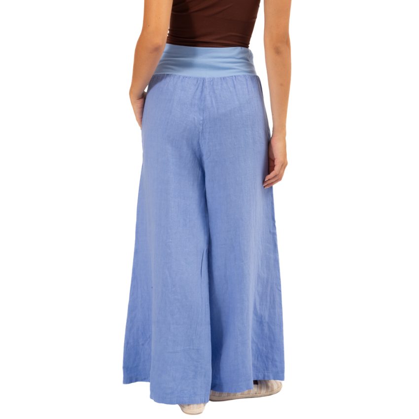 6285 Blue Vera May Italian Linen Pant