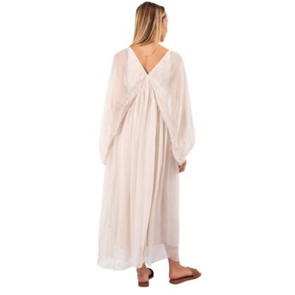 VERA MAY BEIGE ITALIAN SILK DRESS 6291