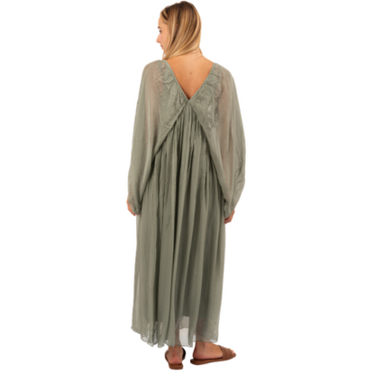 VERA MAY KHAKI ITALIAN SILK DRESS 6291
