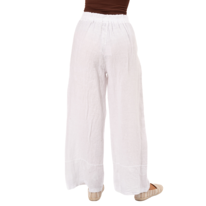 Vera May Italian Linen Bianco Pant 6309