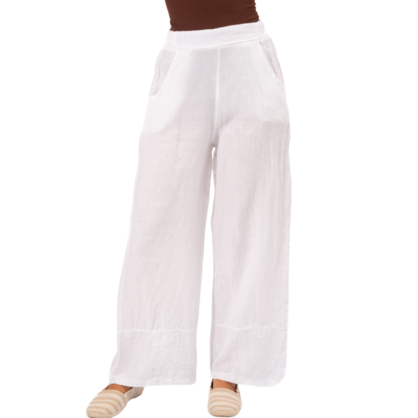 Vera May Italian Linen Bianco Pant 6309