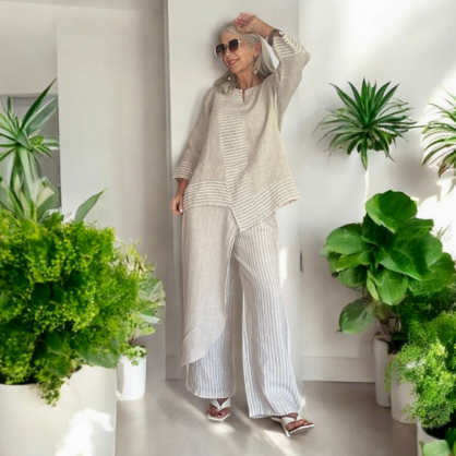 6310 BEIGE ITALIAN LINEN TOP