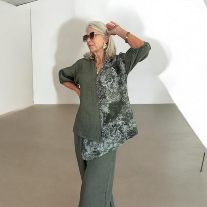 6316 Sage Vera May Italian Linen Pants