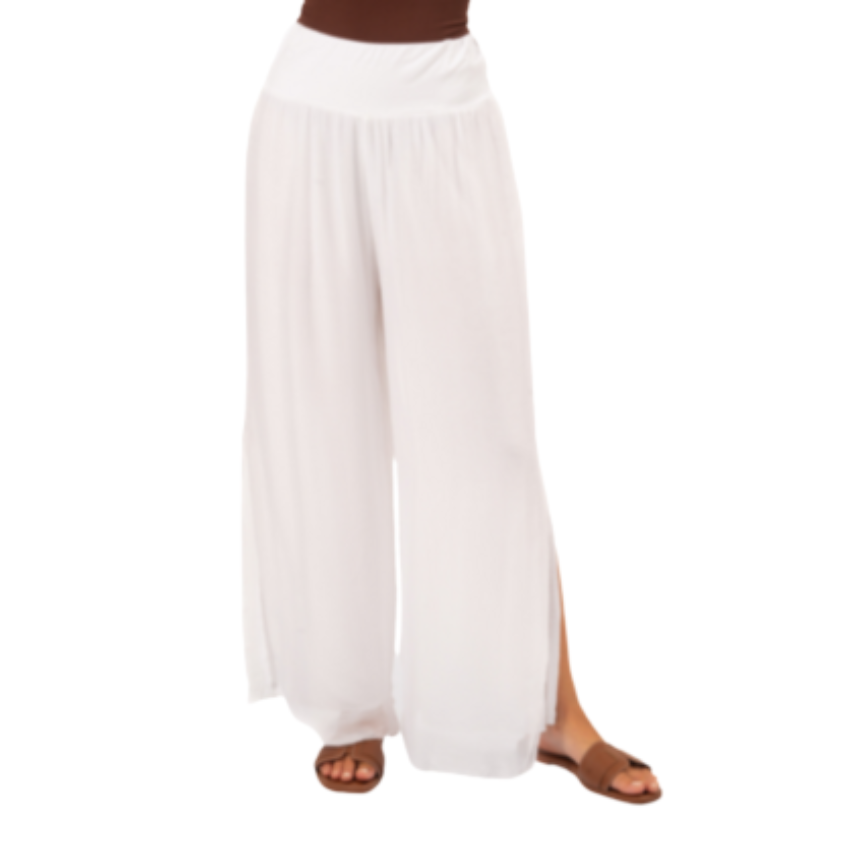VERA MAY 6327 WHITE ITALIAN SILK PANT