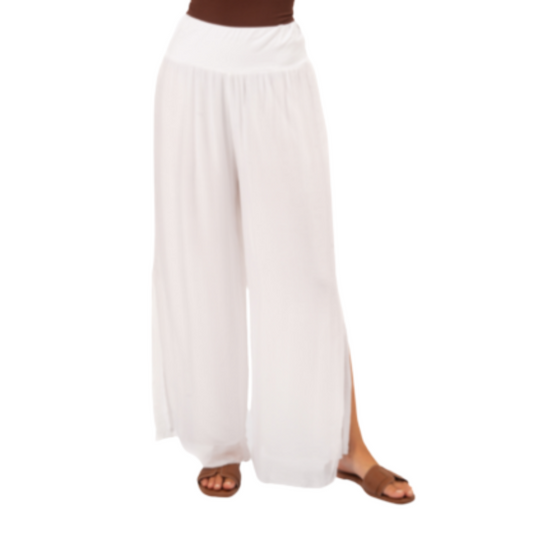 VERA MAY 6327 WHITE ITALIAN SILK PANT