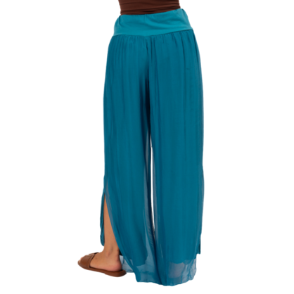 VERA MAY 6327 PETROLIO ITALIAN SILK PANT