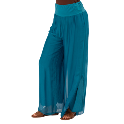 VERA MAY 6327 PETROLIO ITALIAN SILK PANT