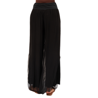 VERA MAY 6327 BLACK ITALIAN SILK PANT